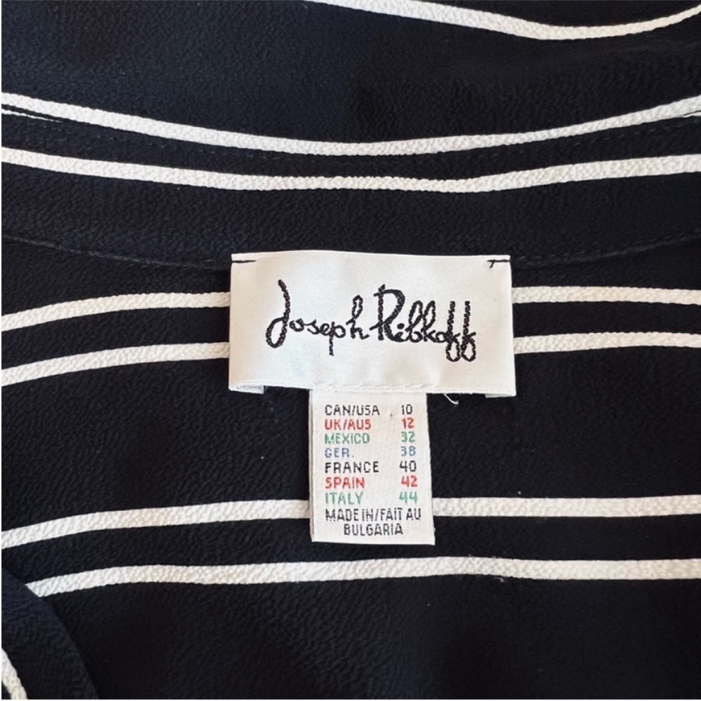 JOSEPH RIBKOFF Striped Tunic Longline Blouse Shirt Size 10 - Picture 5 of 6